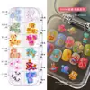 Joyería para uñas, diamantes de imitación, base plana, taladro, remache hueco, pegatinas para uñas, lentejuelas, color diamante, base plana, perla, serie japonesa