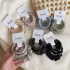 Anillo de Intestino de Perla Plisado de Satén Estilo Coreano Goma para el Cabello Coleta Girly Goma para el Cabello Elegante de Alta Clase Moño Recogido Goma para el Cabello