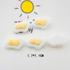 Mini Trompeta Juguete de Comida Huevo Pan Tostada Galleta Hot Dog Cuerda para el Cabello de Niños Pegamento de Crema Accesorios de Resina DIY