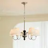 Candelabro de flecos retro americano para sala de estar, lámpara personalizada de alta gama estilo vintage francés para dormitorio y estudio
