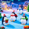 Navidad Lindo Pingüino Pequeño Micro Paisaje Nieve Adornos Paisajísticos Llavero Colgante Pingüino Antártico Animales Pequeños