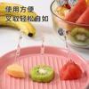Tenedor de fruta desechable de plástico de grado alimenticio, enlatado, para uso doméstico, comercial, con patrón de bambú, multifuncional, para ensaladas y frutas.