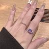 Gatodehumor. Anillo de Pareja Ajustable Diamante Morado Súper Brillante Chica Atrevida Anillo para Mujer