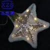 Decoraciones Navideñas Transfronterizas, Estrella para la Punta del Árbol, Reno de Hierro Forjado Brillante, Decoraciones de Escena, Manualidades, Adornos Colgantes