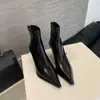 Botines de Tacón Alto con Punta Aguda Estilo Retro Chuyuji para Mujer 2026 Nuevo Estilo de Verano Botas Elásticas Ajustadas con Cremallera Trasera Botas Martin