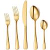 Fabricante Direto 1010 Conjunto de Talheres Ocidentais de Aço Inoxidável Banhado a Ouro 5 Peças Atacado