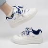 Zapatillas Blancas para Mujer 2026 Primavera y Otoño Nuevas de Moda Estilo Ins Versátiles Azul Klein de Suela Gruesa Casual Transpirables