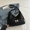 Bolso Tote Casual de Moda de Gran Capacidad 2024 Verano Nuevo Bolso de Hombro Sobaco con Lazo Puede ser Doble Hombro Bolso de Mujer