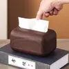 Caixa de Lenços Estilo Chinês Imitando Madeira de Nogueira para Uso Doméstico, Restaurante de Luxo, Mesa de Centro de Sala de Estar Estilo Vintage, Hotel e Pousada Caixa de Armazenamento