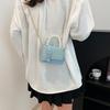 Bolso de Mano de Perlas de Moda para Mujer Bolso Bandolera de Cadena Estilo Occidental Combinable Bolso Cuadrado Pequeño Texturizado Comercio Exterior