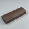 Estilo Artístico Simples de Nicho Portátil Armazenamento Estojo para Óculos Luxo Leve Retrô Temperamento de Alto Padrão Grão de Madeira Feito à Mão Caixa com Espelho