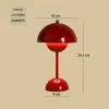 Decoración de habitación de boda, luz de larga duración, lámpara de noche roja para el dormitorio, lámpara de mesa festiva con forma de capullo, iluminación ambiental de alta gama
