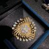 Broche Garure Gem Vintage Italiano Broche de Papagaio Dourado Banhado a 18K Zircônia Arco-Íris Combinação