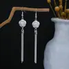 [Selección Premium] Pendientes Estilo Étnico de Minorías Vintage con Plata de Minorías Étnicas, Pendientes Largos Colgantes Florales Estilo Bohemio Único