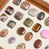 Contas de Pedra Natural Irregular Geométricas Formato Oval Quadrado Redondo com Furo Vertical para Brincos Pulseira Acessórios