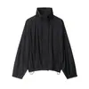 Ropa de mujer transfronteriza 2026 Moda europea y americana casual holgada chaqueta con cremallera y cuello alto de manga larga para mujer M561729