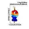 Colar com pingente de vidro irregular de contas coloridas estilo Ins, acessório de chaveiro, acessórios de joias DIY de aço inoxidável