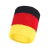 Pulseira de toalha colorida bloco de cores suporte de pulso tricolor basquete esportes corrida absorvente de suor anti-torção tendência da moda ao ar livre