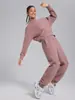 Conjunto de sudadera con medio cierre y forro polar engrosado para otoño e invierno, moda de alta gama, conjunto deportivo casual para correr y fitness para mujer