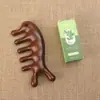 Peine de Masaje de Sándalo Natural para Terapia de Meridianos de la Cabeza, Peine Gua Sha Anticaída del Cabello, Peine de Dientes Anchos y Espaciados Grandes, Artículo de Regalo, Peine de Madera Maciza