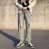 Pantalones vaqueros para hombre 2023, nuevos, holgados, rectos, de estilo urbano, de pierna ancha, estilo coreano.