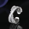 Anillo de Diamantes Cuadrados de Circonita Chapado en Oro de 18K de Venta Caliente Transfronteriza para Mujer Moda Cruzada Estilo Europeo y Americano Anillo de Comida Venta al por Mayor