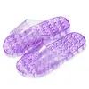 Chinelos Domésticos para Mulheres com Cabedal Transparente, Chinelos Casuais de Verão Vazados com Massagem e Saúde, Chinelos Deslizantes Antiderrapantes para Banheiro com Solado Macio