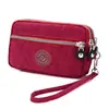 Monedero para Mujer Bolso de Mano Largo de Lona Bolso de Mano Simple con Cremallera de Dos Capas Bolso Pequeño para Mujer Bolsa para Teléfono Móvil de Gran Capacidad