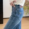 Jeans Rectos Ajustados de Cintura Alta con Bordado Love de la Serie Etiqueta Marrón para Mujer 2026 Otoño Pantalones Largos Adelgazantes con Estiramiento en Cuatro Direcciones para Mujer