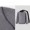 Suéter Jersey de Cuello Redondo Color Block Hecho a Mano con Puntadas Estilo Old Money de Invierno con una Atmósfera Pesada para Hombres y Mujeres Parejas