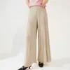 Pantalones Blancos de Pierna Ancha de Alta Calidad Miyake para Mujer Verano Finos Anti-Arrugas Fácil Cuidado Pantalones Plisados Casuales Sueltos Pantalones de Campana