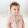 Bonita diadema con nudo de orejas de conejo estilo princesa para niña, diadema de lazo de algodón puro de dos colores, accesorio para el cabello