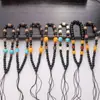 Joyería Estilo Antiguo Madera Ala de Pollo Cuentas Adorno de Mano Cadena de Muñeca Accesorios para Manualidades Llavero Colgante para Coche