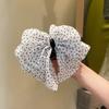 Diqian temperamento accesorio para el cabello de lunares con lazo pinza de garra para recogido a medias retro pinza de pelo de alta gama para mujer pinza para coleta en la parte posterior de la cabeza