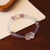 Pulsera de Amatista Natural Pulsera Valiente Pulsera para Mujer Lujo Ligero Alto Sentido Personalidad Nicho Pulsera de Cristal Original Venta al por Mayor