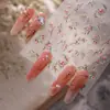 Sky Novo Estilo Chinês Rosa Flor de Pessegueiro Adesivos para Unhas DIY Adesivos de Decoração de Unhas Planas Estilo Chinês Tradicional