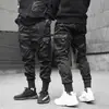 Estilo Funcional Bolsillo Táctico Talla Grande Peto Pantalones de Pie para Hombre Marca de Moda Nacional de Moda Casual Pantalones de Pie con Cinta