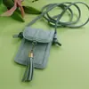 2024 venta al por mayor sensación de alta gama pequeño aroma borla funda para teléfono móvil tarjetero tarjetero bandolera diagonal traje funda protectora