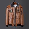 Ropa de Cuero Chaqueta de Moda para Hombre Primavera, Otoño e Invierno Nueva Ropa Casual de Motocicleta Forrada con Vellón Ajustada Estilo Coreano Solapa Chaqueta de Cuero Moderna