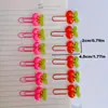 Clips de Papel con Revestimiento de Plástico de Cerezas de Dibujos Animados, Clips de Papel Rosas y Rojos, Clips para Diario, Decoraciones de Pasador de Pelo, Divertidos Accesorios con Recubrimiento de Goma