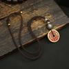 Colgante de collar con colgante de moneda de bronce con forma de fantasma de montaña, con hebilla de seguridad para bolso, colgante vintage con forma de pez que cae aceite y dragón saltando en la puerta.