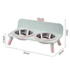 Comedero para Gatos con Patas Altas, Comedero de Acero Inoxidable con Protección para el Cuello, No se Vuelca Fácilmente, Combinación de Colores Macaron Helado para Gato Adulto y Gatito