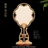 Leque Redondo de Papel de Arroz Oco Liso Bambu Retro Chinês Pintura Chinesa Leque DIY Pintado à Mão Estilo Chinês Dinastia Han Leque de Palácio