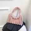 Bolso Transfronterizo Coreano de Otoño e Invierno Nueva Moda Bolso de Hombro de Felpa Diseño Nicho Bolso de Mujer Moderno Color Sólido Bolso de Axila