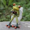 Sapo de Banheiro Artesanato em Resina Enfeites Boshan Vidro Zibo Decorações de Mesa Sala de Estar Casa Presente Engraçado