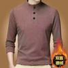 Fabricante Original Suéter de Manga Longa Outono com Botões, Gola Alta, Masculino de Manga Longa com Forro de Lã Versátil Casual de Manga Longa Gola Meia-Alta