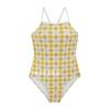 [Oferta especial] Nuevo traje de baño de una pieza para estudiante chica a cuadros japoneses 2024 Cintura alta que cubre el abdomen Espalda descubierta Para aguas termales