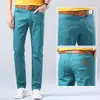 Pantalones Casuales para Hombre Corte Slim Recto Elásticos Coloridos Primavera y Otoño Nueva Marca Coreana Tendencia 2025 Pantalones Largos