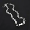 Collar de Cadena Gruesa con Puntada de Cadena Nuevo Europeo y Americano para Hombre Cadena de Clavícula de Acero de Titanio Cadena Cubana de Metal Hip Hop de Moda Celebridad de Internet