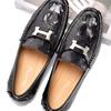 Primavera Nuevo Gorro Zapatos para Hombre Cuero Genuino Suela Suave Transpirable Británico Slip-On Mocasines Casuales Zapatos de Cuero Modernos